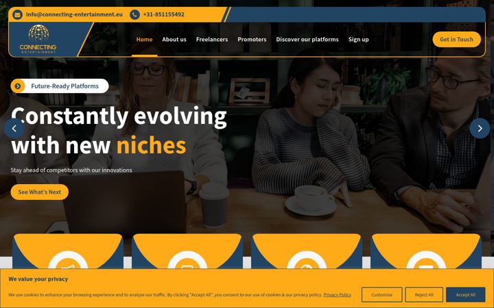 Screenshot of connecting-entertainment.eu