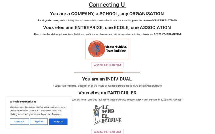 Screenshot von connecting-u.fr