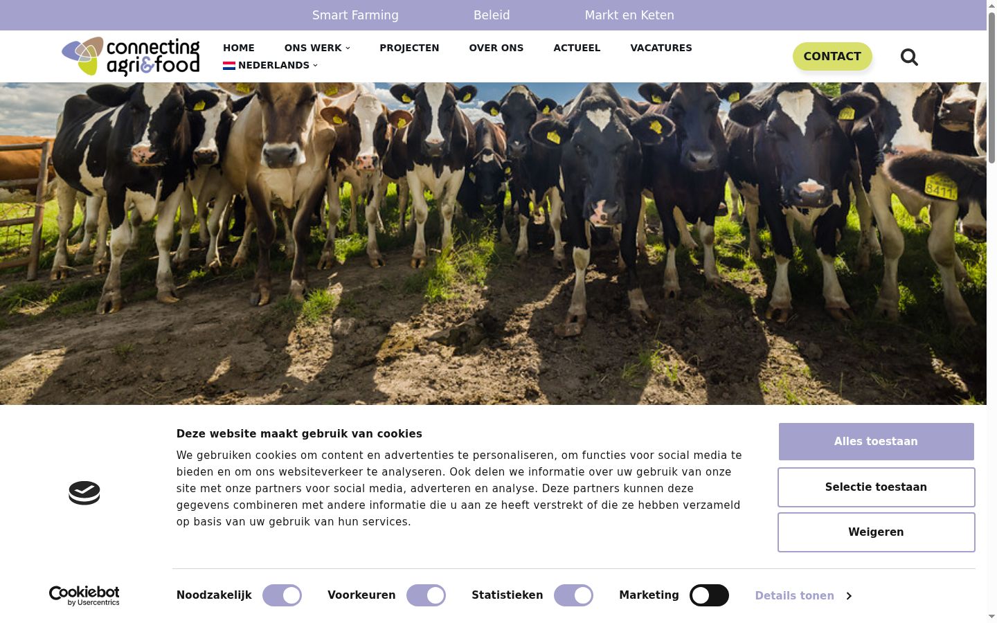 Screenshot des Einwilligungsbanners vor jeglicher Interaktion