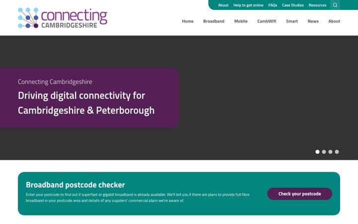 Screenshot von connectingcambridgeshire.co.uk
