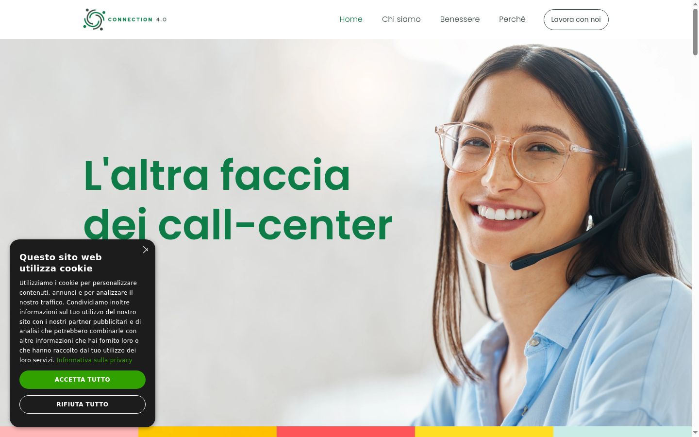 Screenshot del banner di consenso mostrato prima di qualsiasi interazione