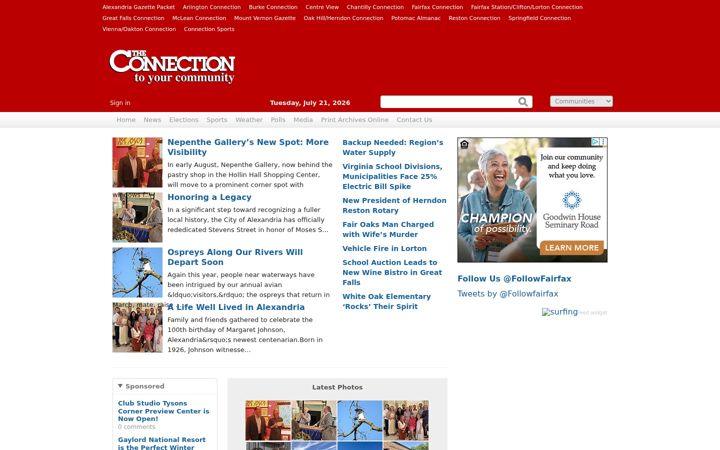 Screenshot ta' connectionnewspapers.com