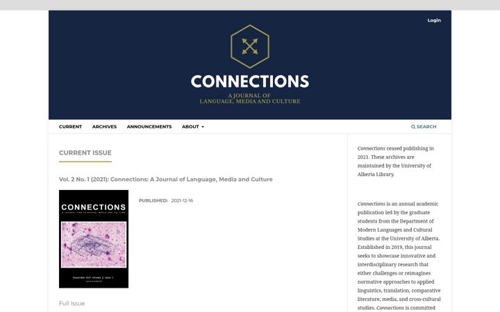 Skärmbild av connectionsjournal.ca