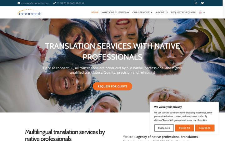 Screenshot of connectls.com