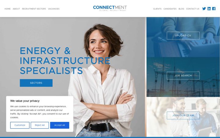 Screenshot of connectment.co.uk