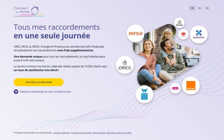 Screenshot of connectmyhome.be