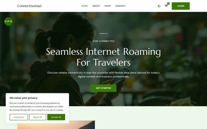 Screenshot of connectnomad.com