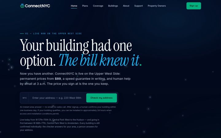 Screenshot of connectnyc.com