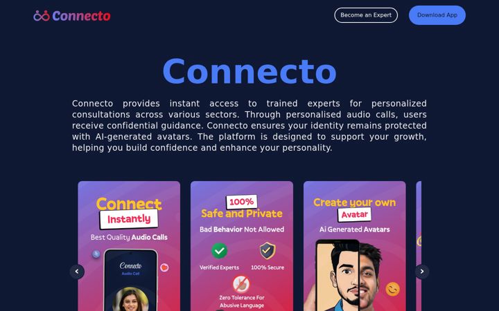 Screenshot of connecto.live