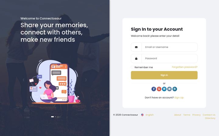 Screenshot of connectosaur.com