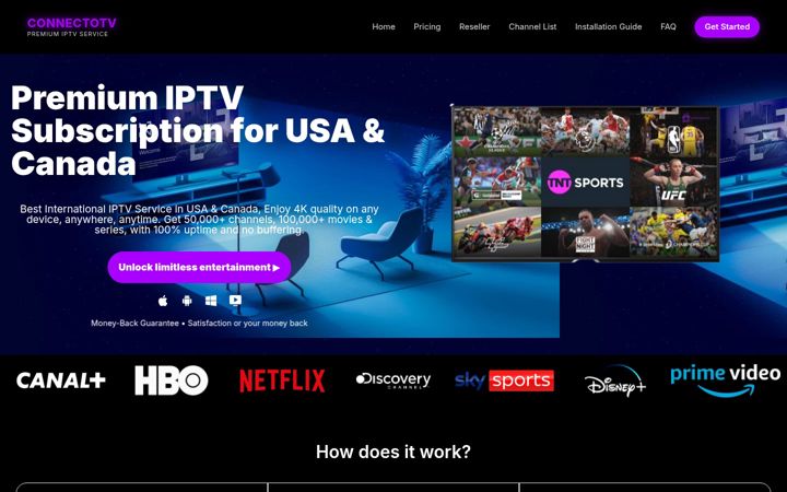 Screenshot of connectotv.com