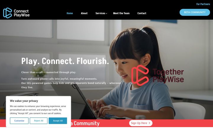 Screenshot of connectplaywise.io