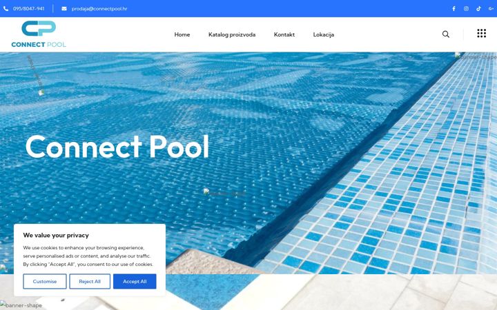 Screenshot van connectpool.hr