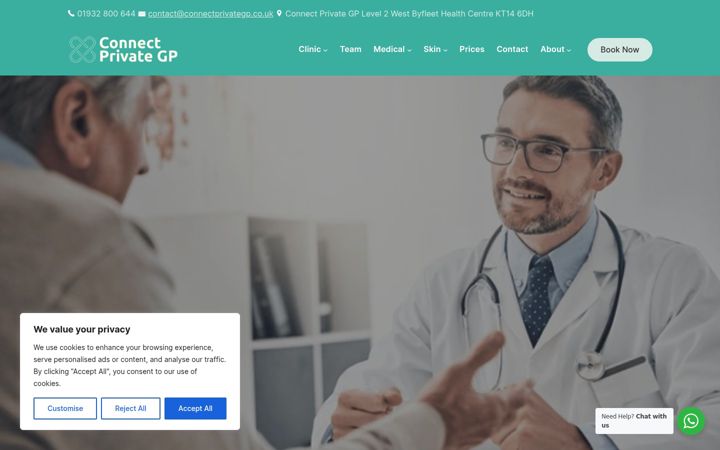 Screenshot of connectprivategp.co.uk