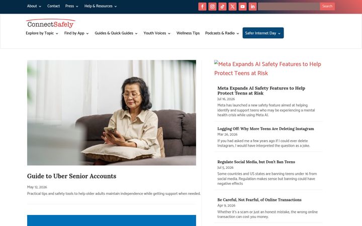 Screenshot of connectsafely.org