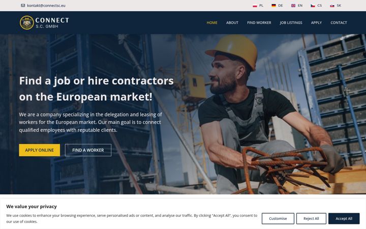 Екранна снимка на connectsc.eu