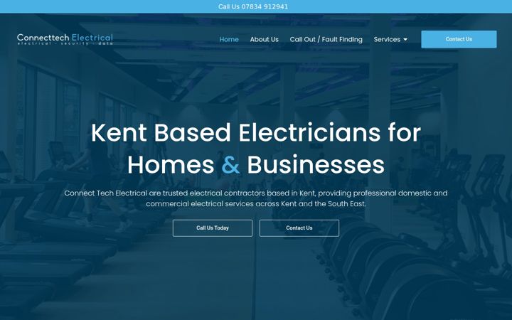 Screenshot of connecttechelectrical.co.uk