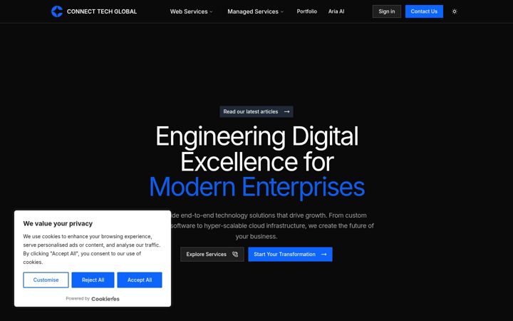 Screenshot of connecttechglobal.co.uk