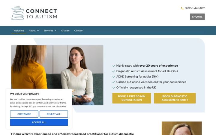 Screenshot of connecttoautism.org