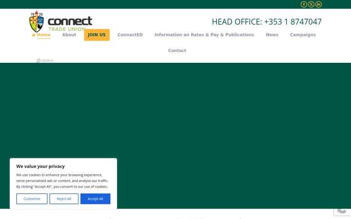 Zrzut ekranu connectunion.ie
