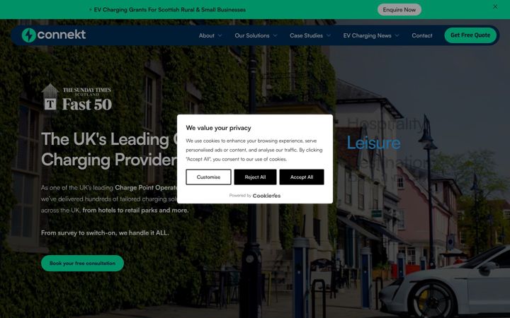 Screenshot of connektcharging.com
