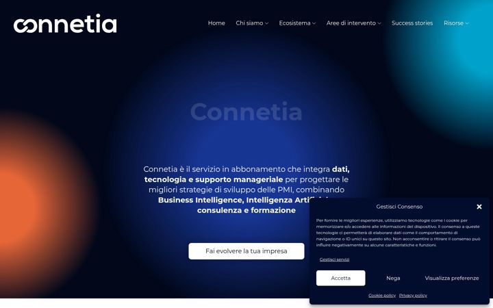 Ekrānuzņēmums no connetia.it