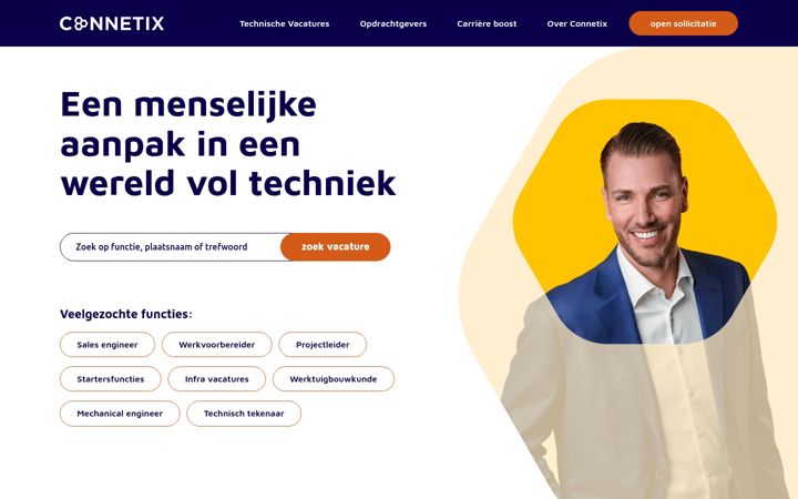 Skjámynd af connetix.nl