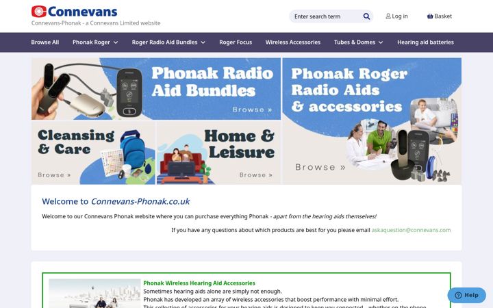 Screenshot of connevans-phonak.co.uk