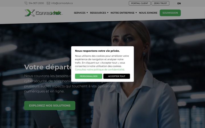 Skärmbild av connextek.ca