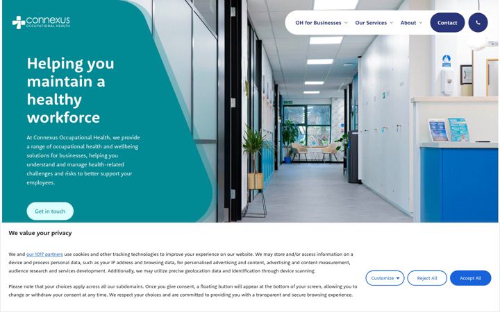 Screenshot of connexus-health.co.uk