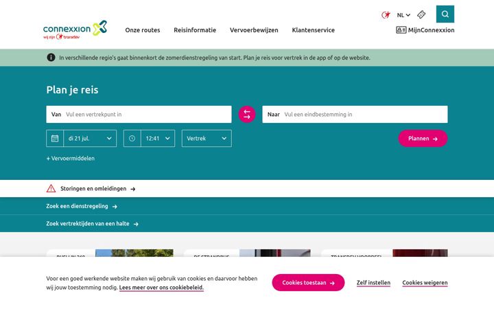 Screenshot of connexxion.nl