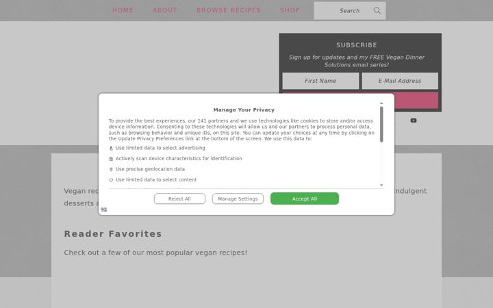 Screenshot of connoisseurusveg.com