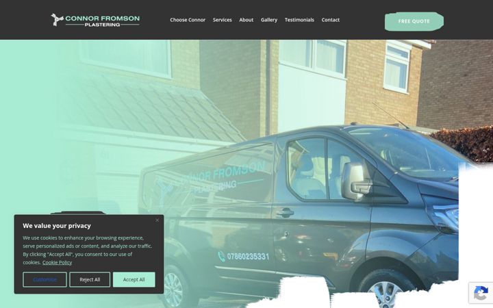 Screenshot of connorfromsonplastering.co.uk