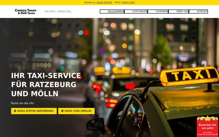 Screenshot of connys-taxi.de