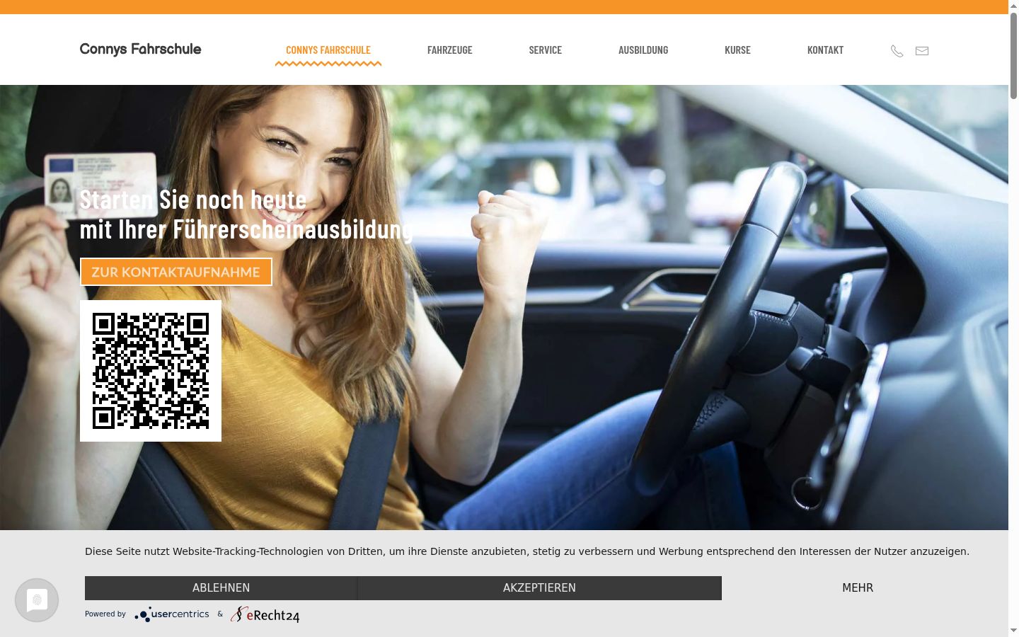 Screenshot of the consent banner shown before any interaction