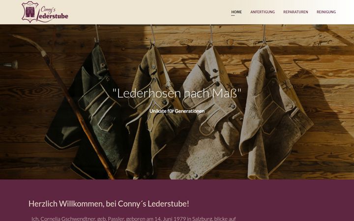 Screenshot of connyslederstube.at