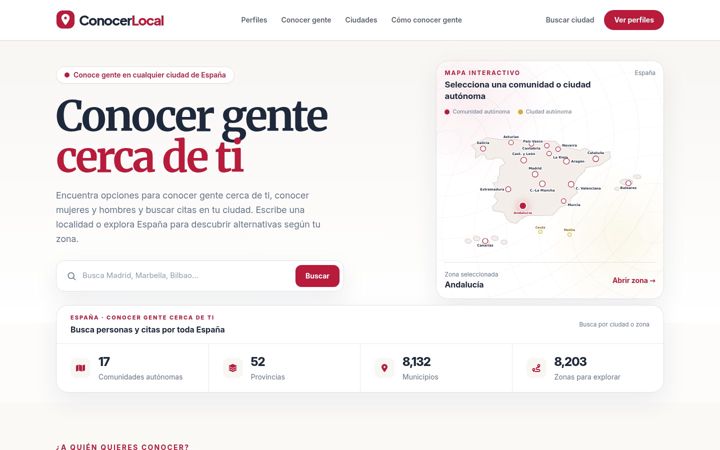Screenshot of conocerchicas.com.es