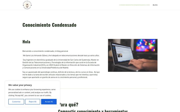 Screenshot of conocimientocondensado.com