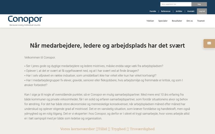 Screenshot of conopor.dk