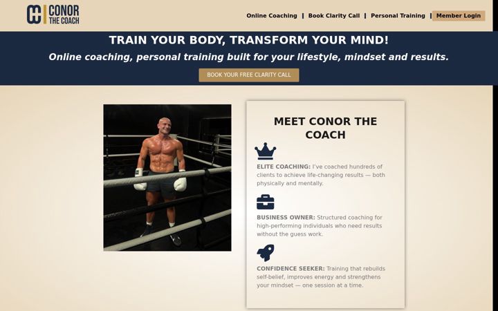 Screenshot of conorthecoach.com