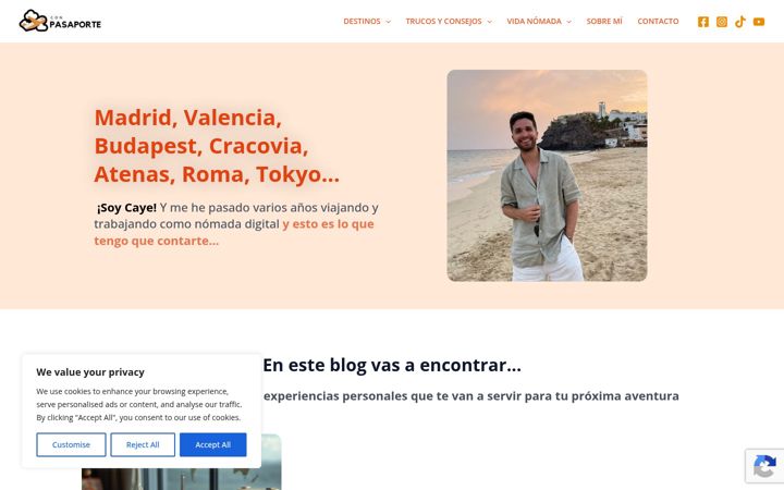 Screenshot of conpasaporte.com