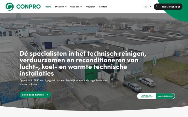 Skjámynd af conpro.nl