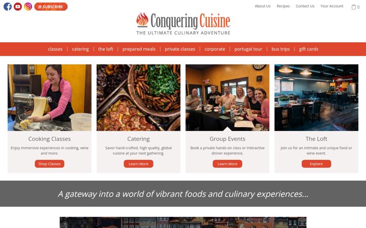 Screenshot of conqueringcuisine.com
