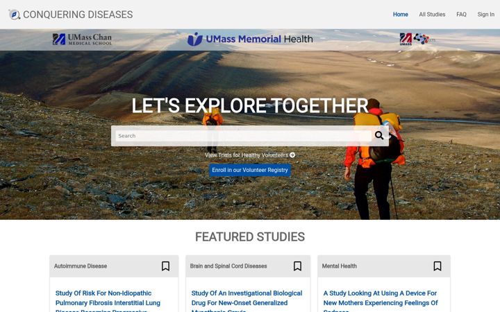 Screenshot di conqueringdiseases.org