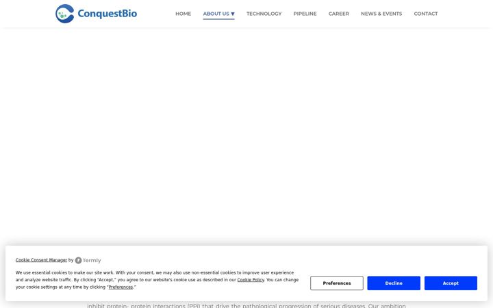Screenshot of conquest-bio.com