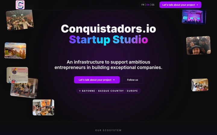 Екранна снимка на conquistadors.io