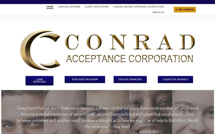Screenshot of conradacceptance.com