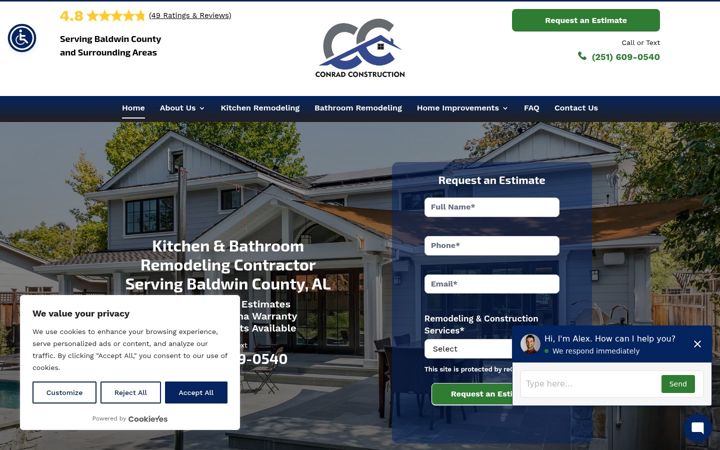 Screenshot of conradconstructionremodeling.com