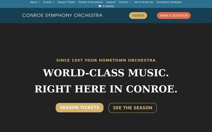 Screenshot of conroesymphony.org