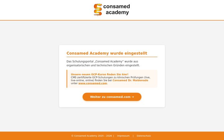 Screenshot of consamed-academy.de